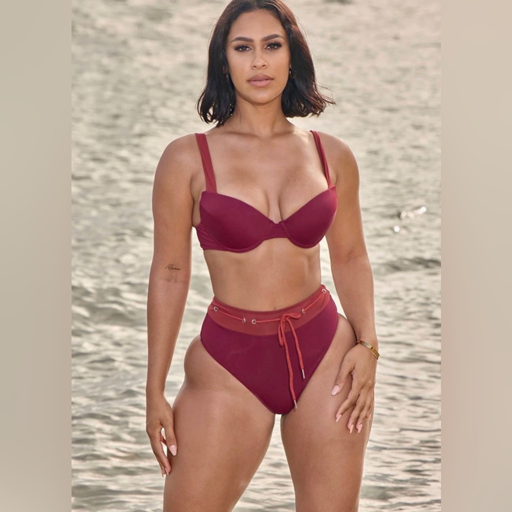 XL Two piece bikini (wine color)